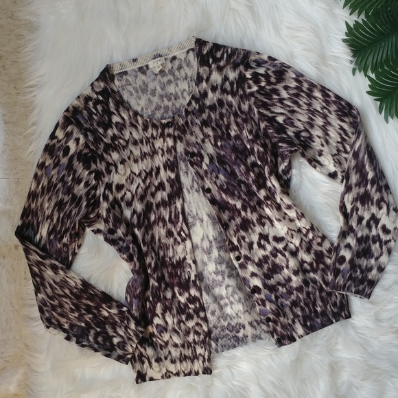 J.Crew Merino Wool Patterned Cardigan - Picture 2 of 7